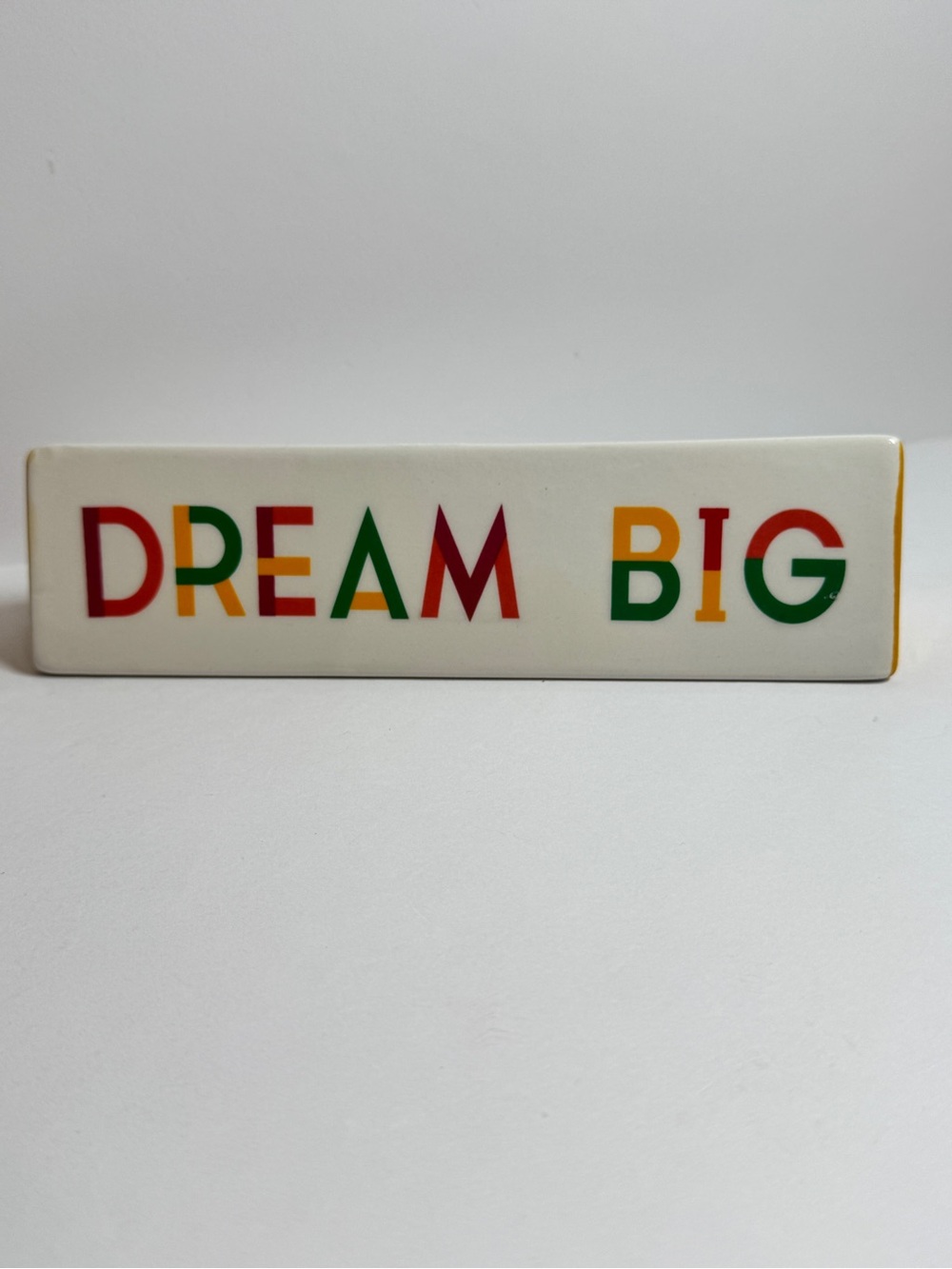 White 'DREAM BIG' Decorative‎ Desk Ceramic Plaque
